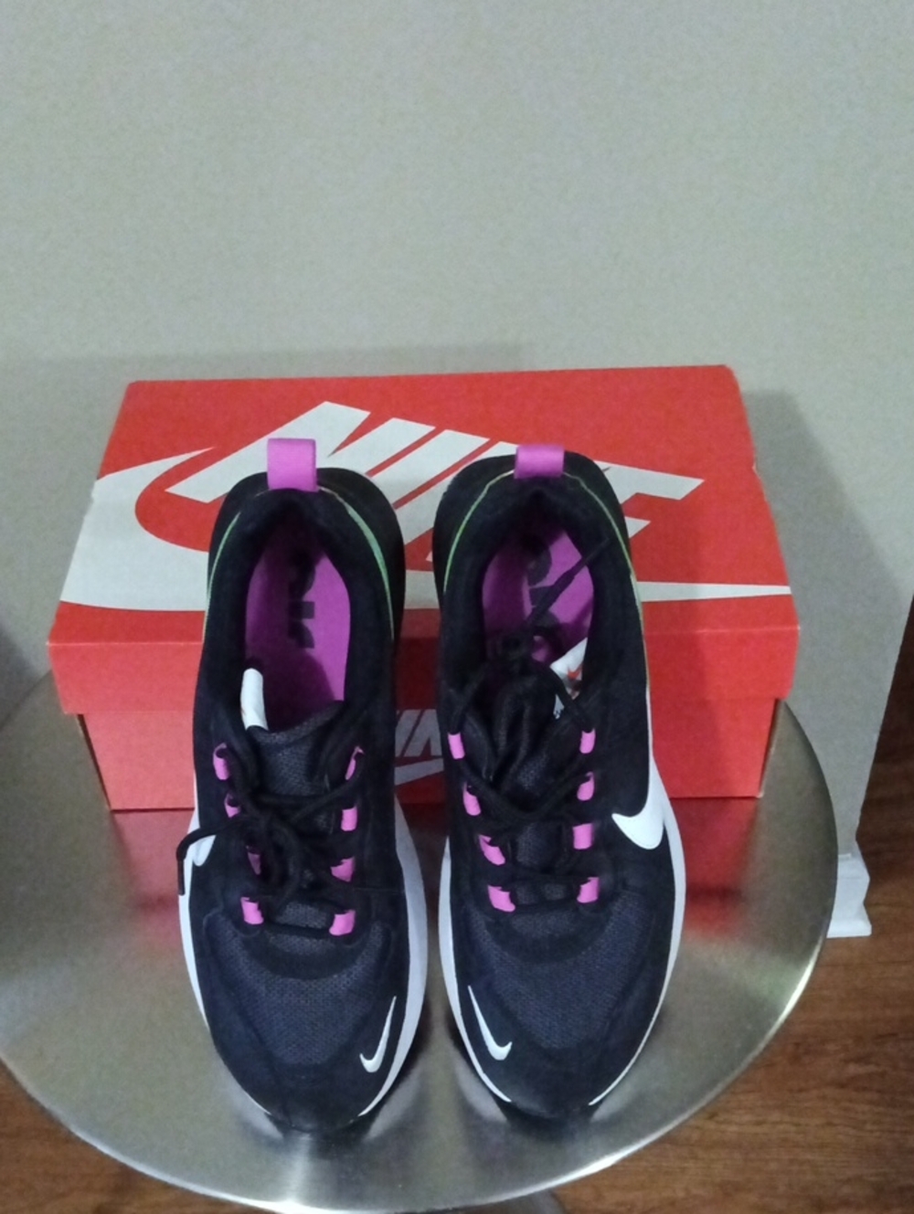 Nike Black & Pink Athletic Sneakers with White Swoosh